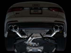 Audi S6 Performance Exhaust - AWE Tuning - Cat-Back, Track Edition - Chrome Silver - `19-`23